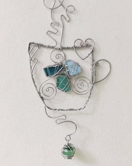 Suncatcher Cafezinho em tons de verde