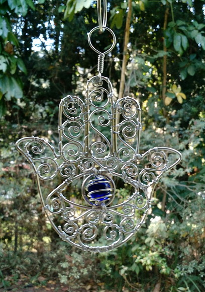 Suncatcher Hamsá/ Mão de Fátima Azul - Imagem 2