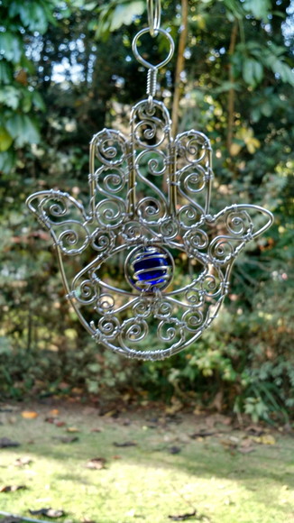 Suncatcher Hamsá/ Mão de Fátima Azul