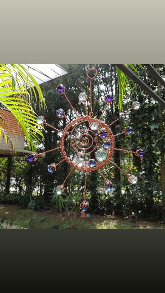Suncatcher Segundo Sol em Cobre e Azul - Imagem 2