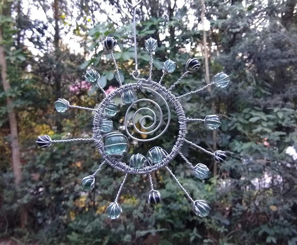 Suncatcher Segundo Sol Pequeno em Tons de Verde - Imagem 3