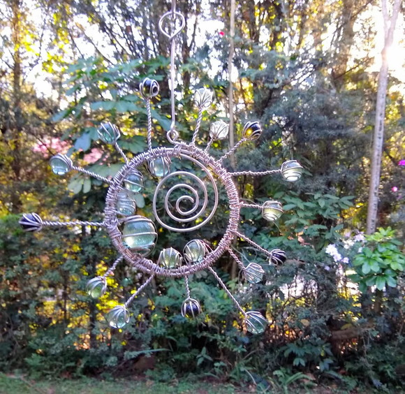 Suncatcher Segundo Sol Pequeno em Tons de Verde - Imagem 5