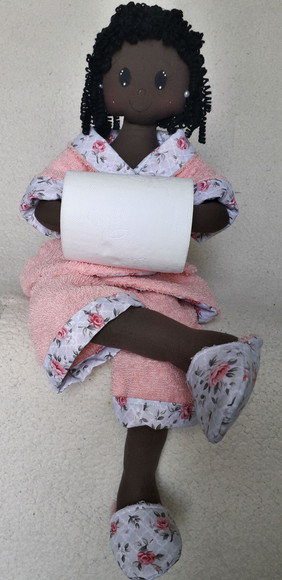 Boneca porta papel higiênico - Negra