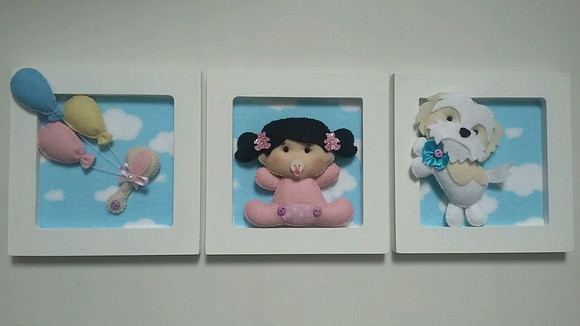 Trio Mini quadro decorativo