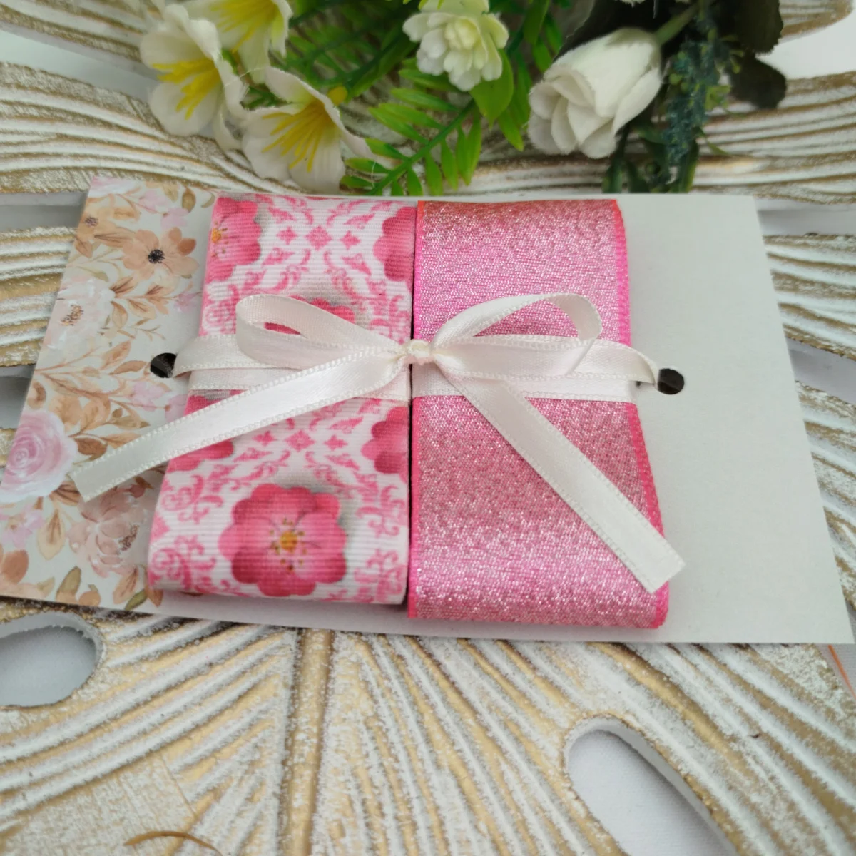 Kit Fitas Decorativas Gorgurão Rosa e Lurex Brilho Rosa - Imagem 4