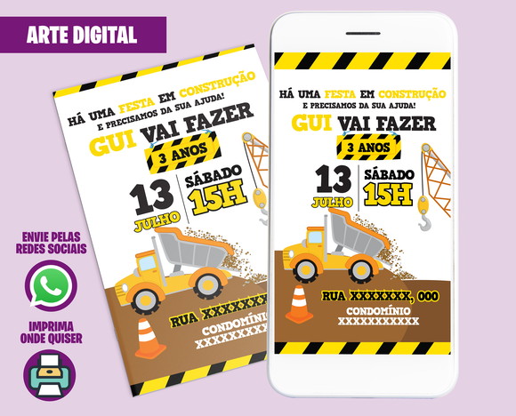 Convite Digital Obras e Tratores Caminhão