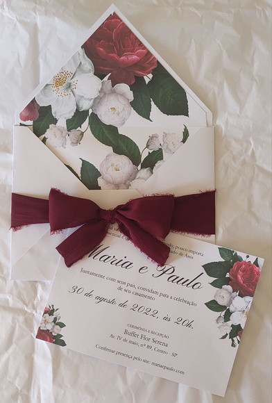 Convite de Casamento C/envelope