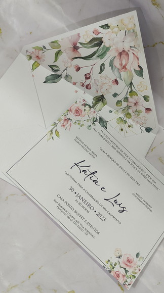 Convite de Casamento com Envelope
