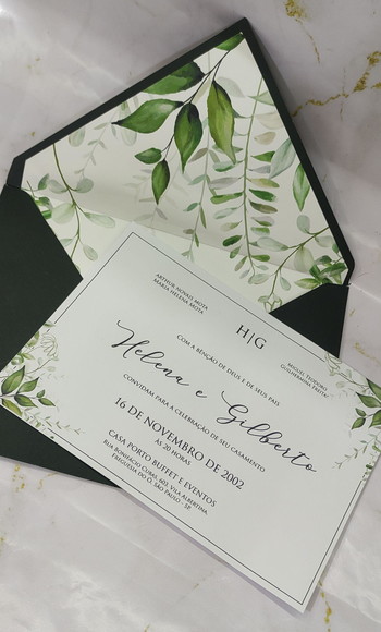 Convite de Casamento com Envelope