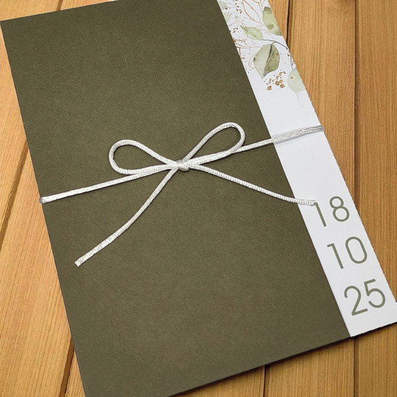 Convite de Casamento Envelope Verde Oliva