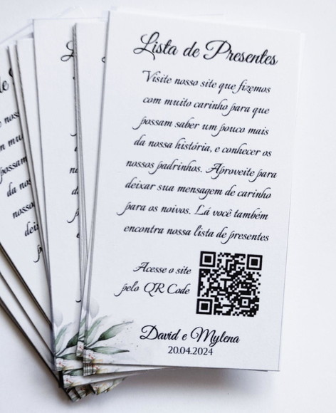 Tag Lista de Presentes com Qr Code