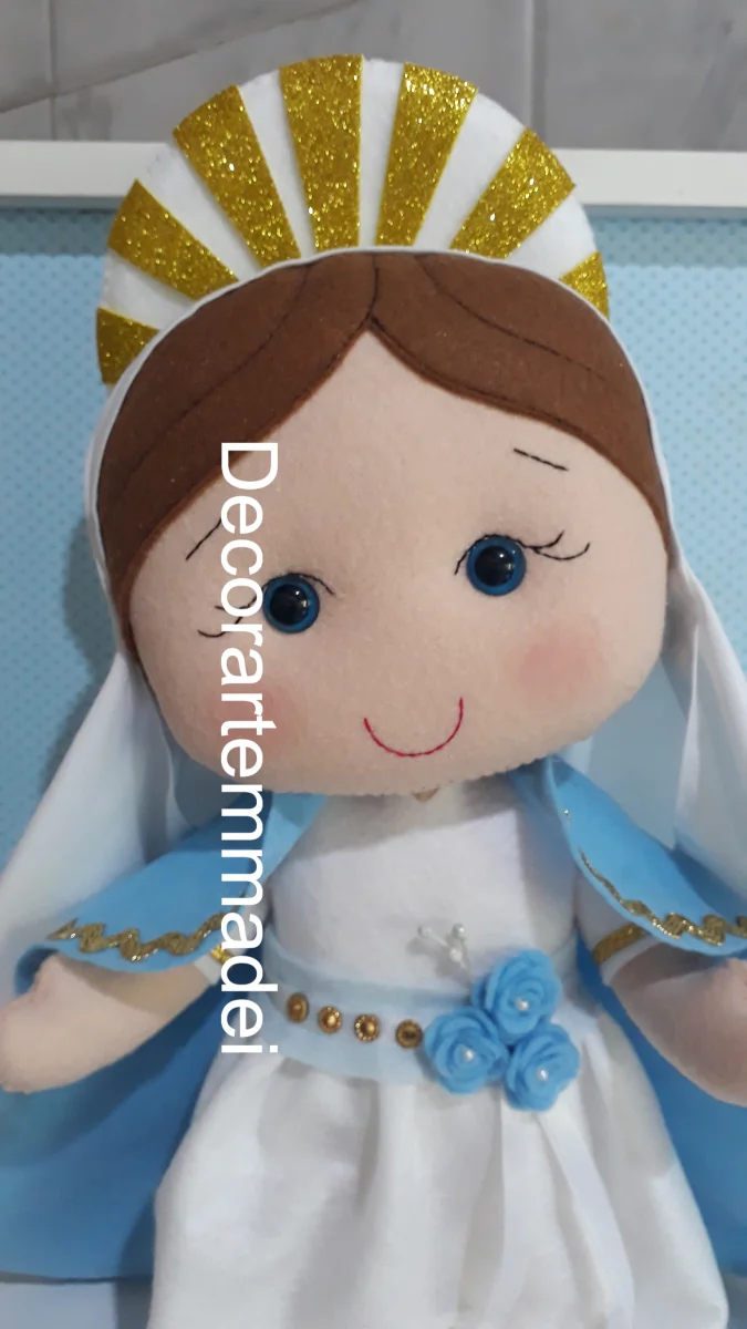 Nossa Senhora boneca santinha em feltro - Imagem 5