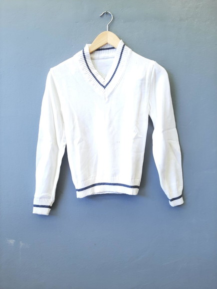 Blusa Tricot Gola V Branca