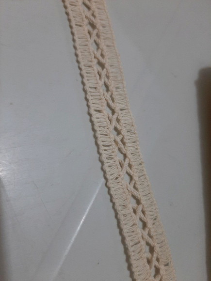 Ponto palito algodão cru