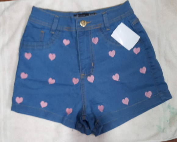 Short Jeans Bordado Promoção