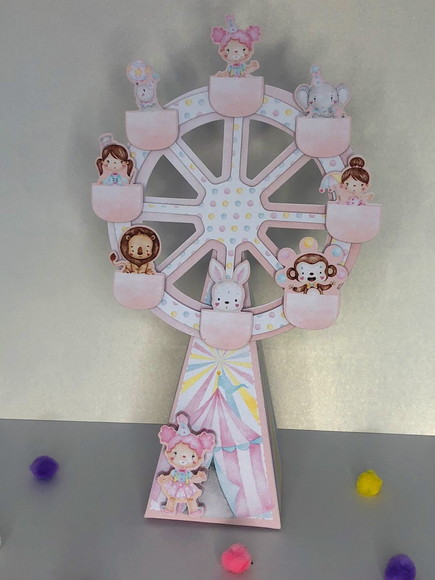 Personalizados Circo Rosa Aquarelado - Kit com 10 Unidades - Imagem 2