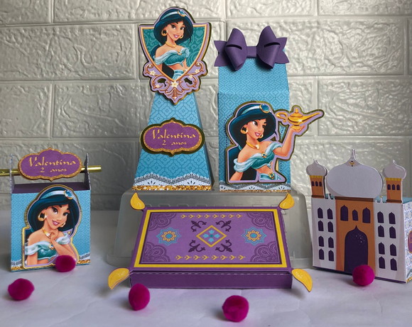 Personalizados Princesa Jasmine - Kit 10 Unidades