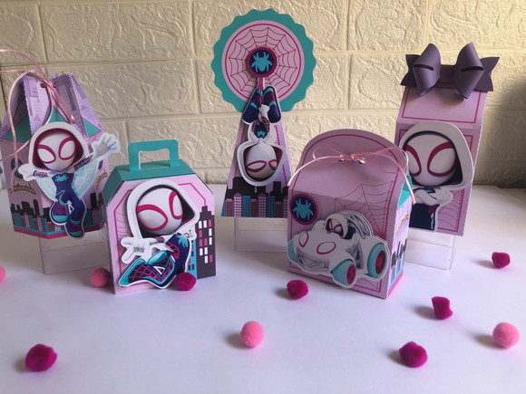 Personalizados Spidey Menina - Kit com 10 Unidades