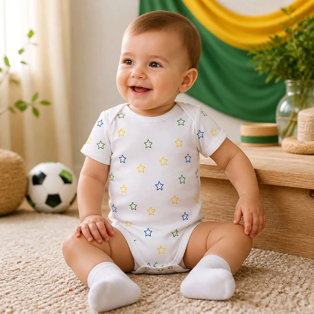 Body Bebê Copa 2026 Brasil | Primeira Copa do Meu Bebê