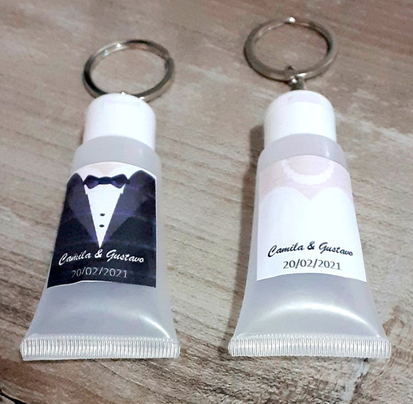 Álcool Gel Chaveiro Casamento