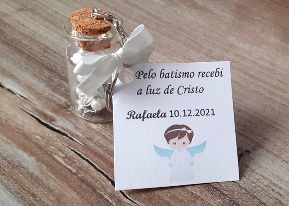 Lembrancinha Batizado Terço no Potinho