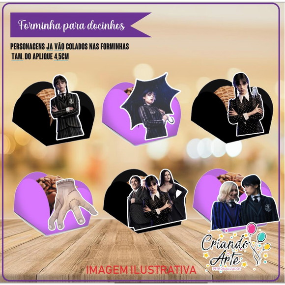 100 Forminhas para Doces Wandinha