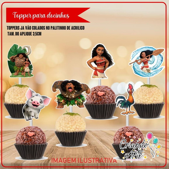 100 Toppers para Doces Moana