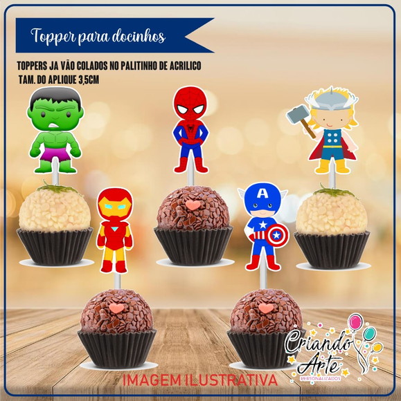 100 Toppers para Docinhos - Vingadores Baby