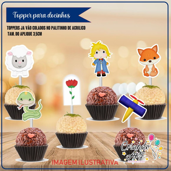 100 Toppers para Docinhos Pequeno Príncipe