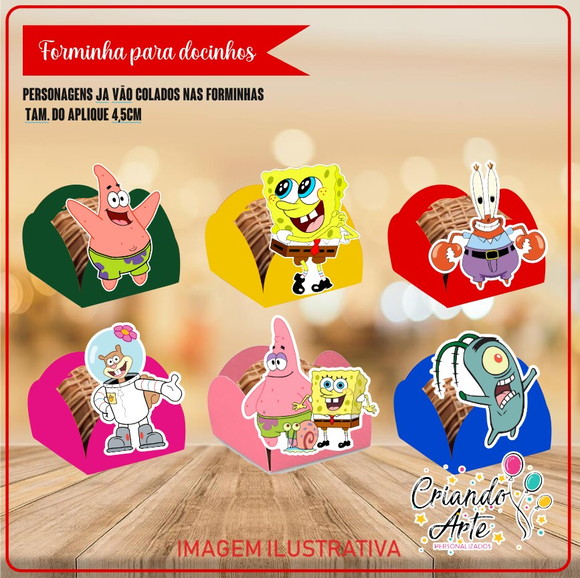 Forminhas Bob Esponja - 100 Unidades