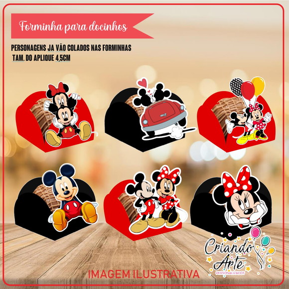 Forminhas Minnie e Mickey - 100 Unidades