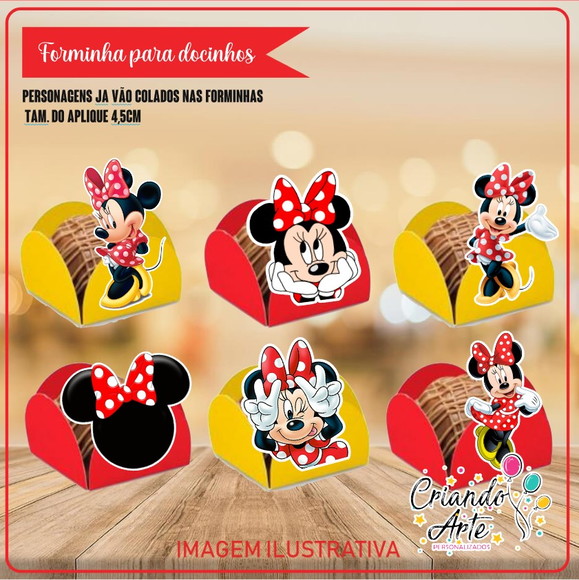 Forminhas Minnie Vermelha - 100 Unidades