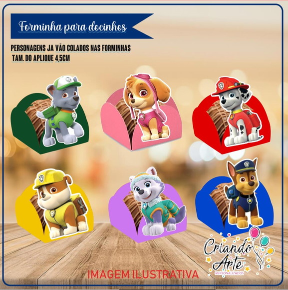 Forminhas para Docinhos Patrulha Canina - 100 Unidades