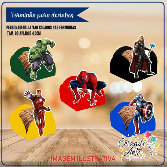 Forminhas para Docinhos Vingadores - 100 Unidades