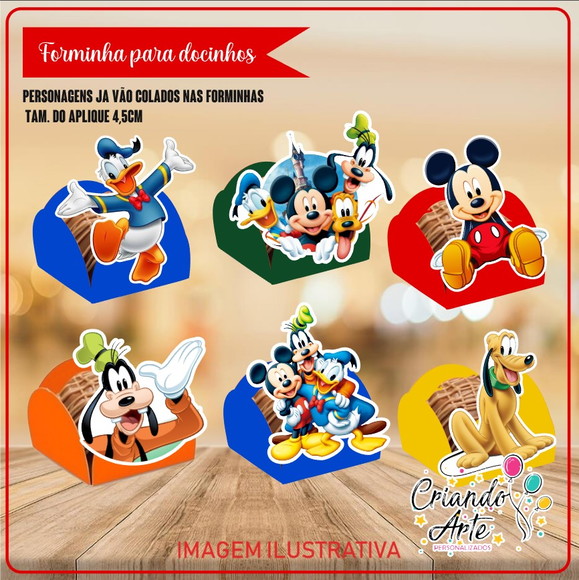 Forminhas Turma do Mickey - 100 Unidades