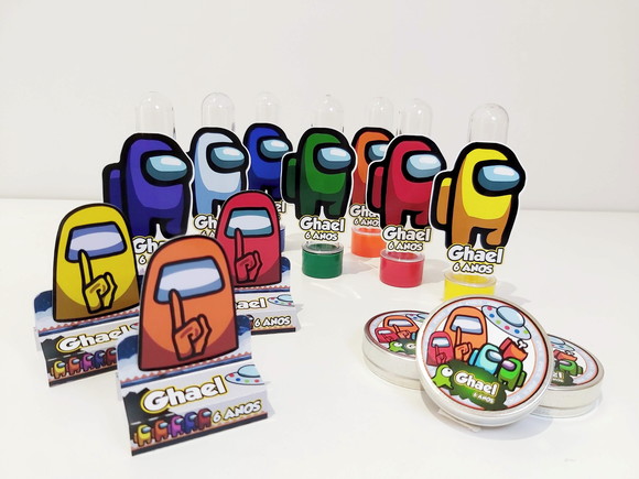 Kit Festa Personalizada 36 Itens Among Us