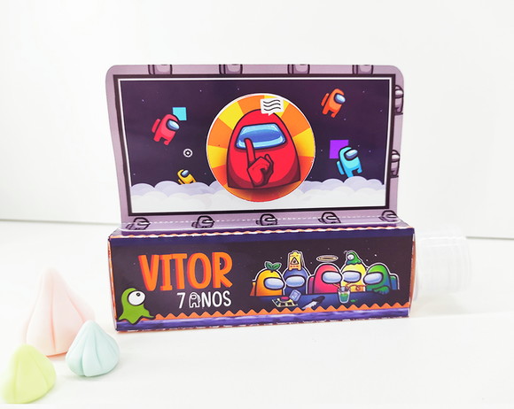 Tubete com caixa personalizada Among Us
