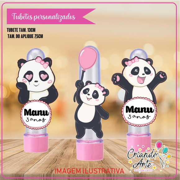Tubete Personalizado Panda Rosa