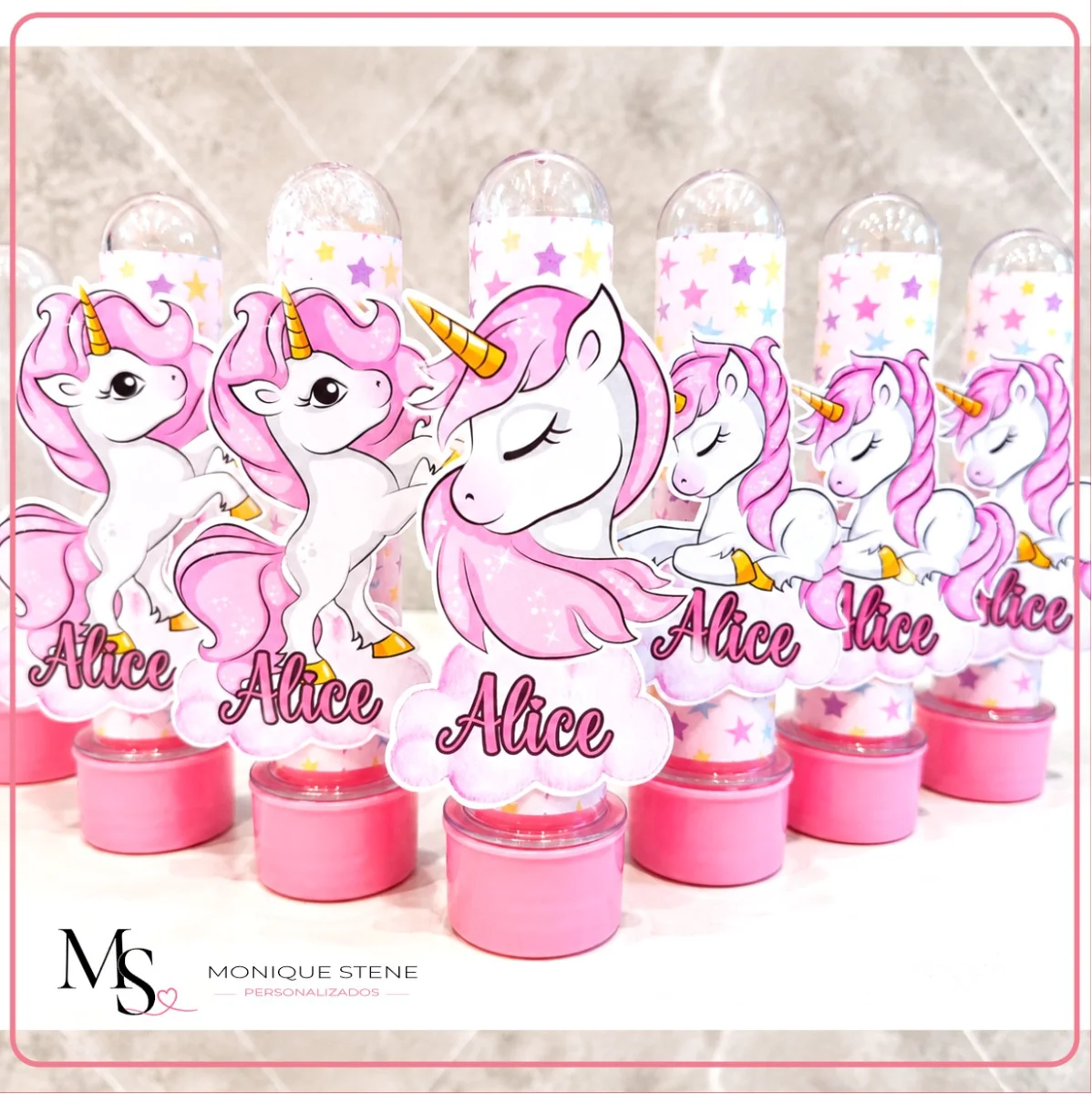 Tubete Personalizado Unicórnio rosa