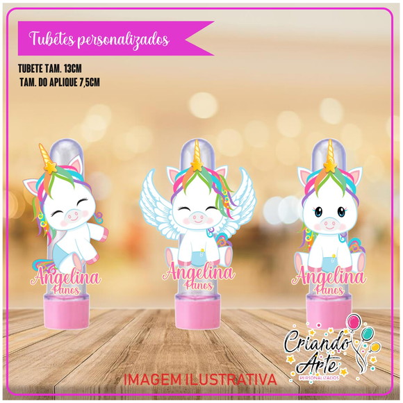 Tubete personalizado Unicórnio Baby