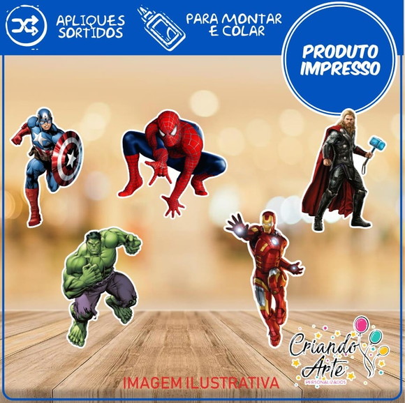 100 / 50 / 30 Apliques / Tag Vingadores