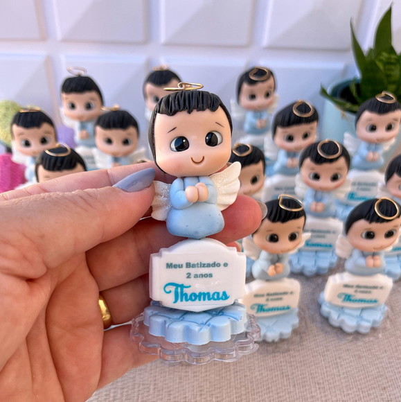 Anjinho em Biscuit Lembrancinha para Batizado e Aniversário