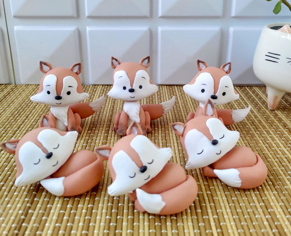 Aplique Raposinha de Biscuit para Personalizados