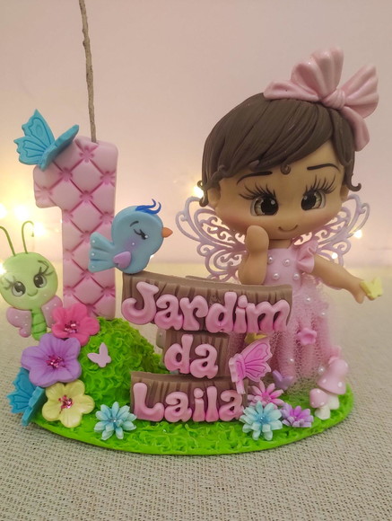 Topo de Bolo Jardim Encantado - Imagem 3