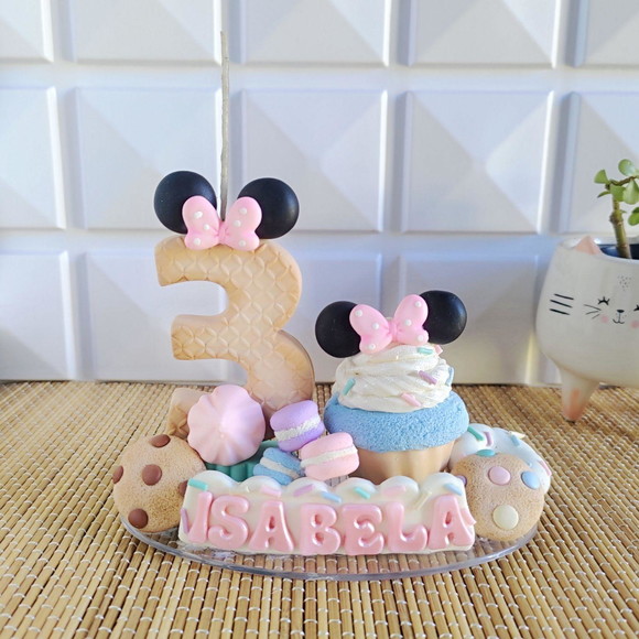 Vela Ratinha Confeiteira em Biscuit