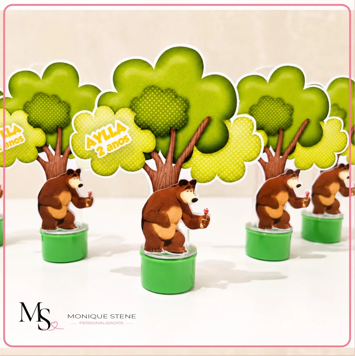 Tubete personalizado Arvore Masha - Kit com 20 unidades