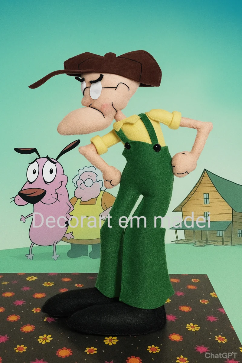 Eustácio (coragem Cão Covarde) Boneco Decoração feltro