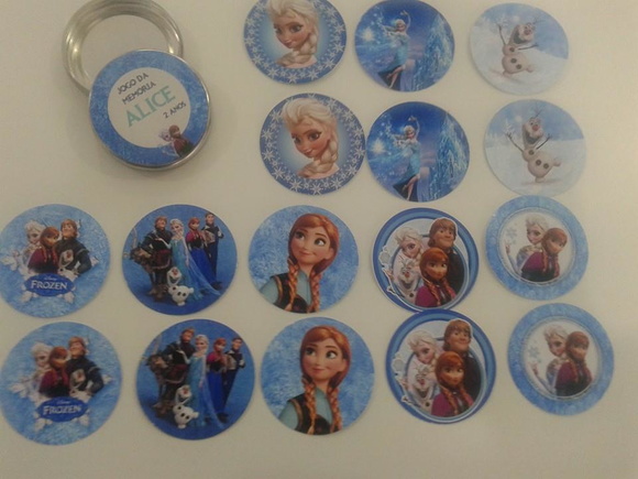 Jogo da Memória na Latinha (plástica) Frozen