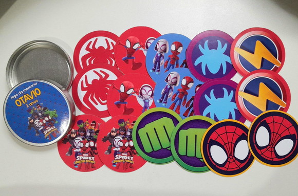 Jogo da Memória na Latinha (plástica) Spidey