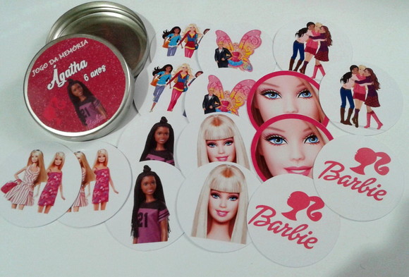 Jogo da Memória na Latinha Plástica Barbie